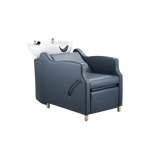 Keller International Amaré Shampoo Bowl & Chair Slate Blue / White / Chrome DSP-KEL-BWSH-K4002-SLATEBLUE