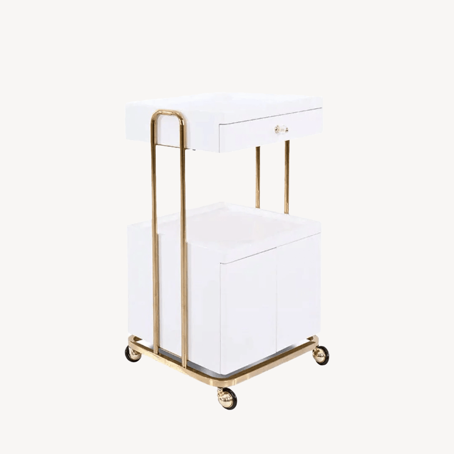 Beauty-Ace Beauty Salon Rolling Trolley With Double Storage FF-DPI-TRLY-OY006-WHT