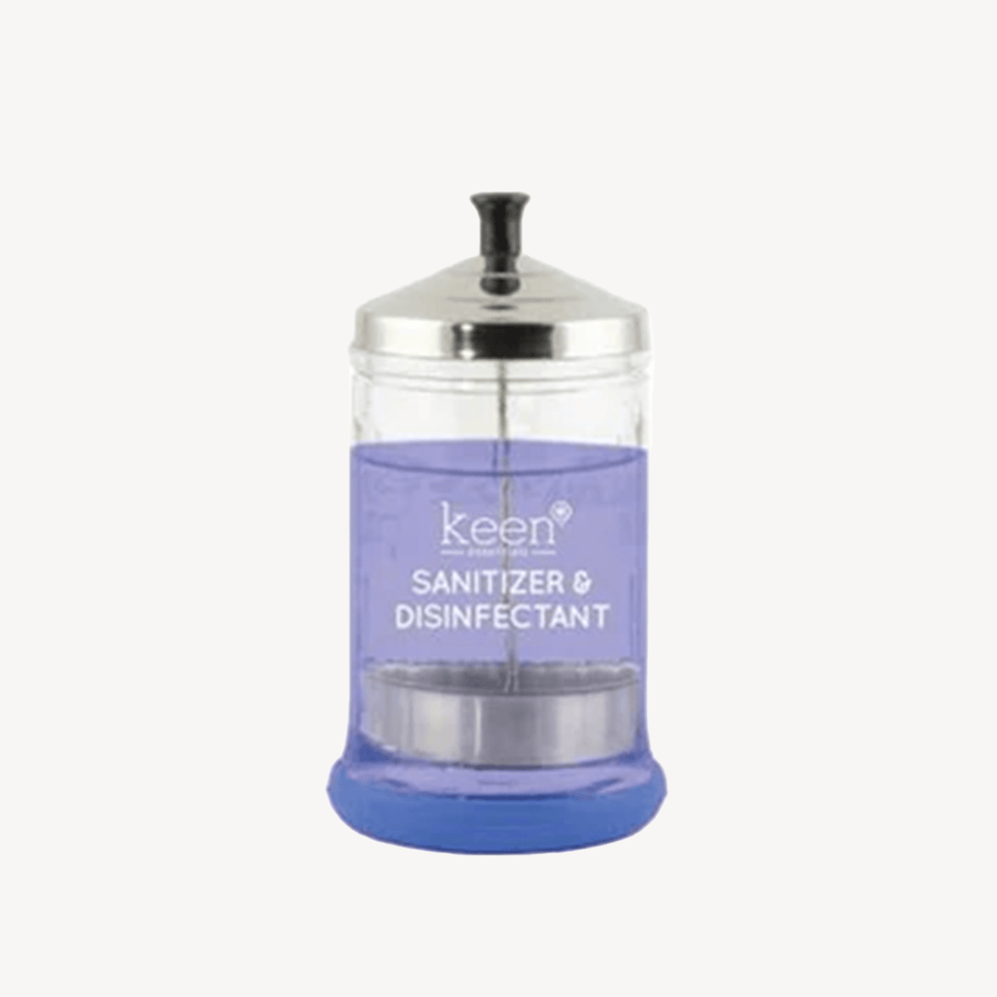 Keen Essentials Sanitizer & Disinfectant Glass Manicure Table Jar - Large 21 oz JUN-KGJR-025