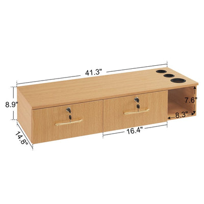 Brooks Salon Furnishing Wall-Mounted Secure Styling Station with Drawers