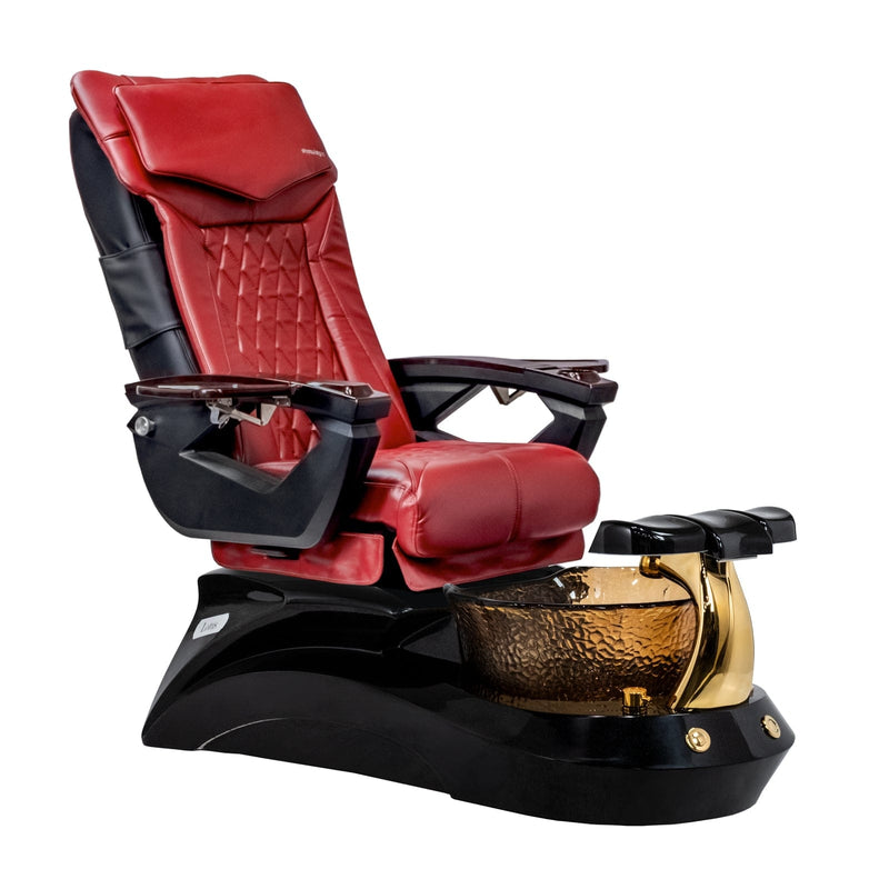 Mayakoba LOTUS II Shiatsulogic LX Pedicure Chair Deep Red LX / Black and All Gold Lotus II