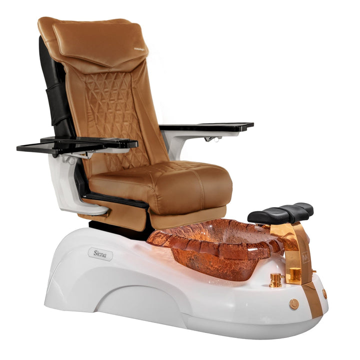 Mayakoba SIENA Shiatsulogic DX Pedicure Chair DX-Cappuccino / White and Gold Siena AYC-SPA-SIENA-DX2307-817WHTGLD-18VCPO