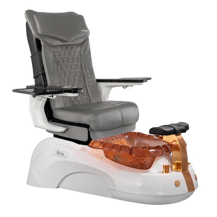 Mayakoba SIENA Shiatsulogic DX Pedicure Chair DX-Grey / White and Gold Siena AYC-SPA-SIENA-DX2307-817WHTGLD-18VGY