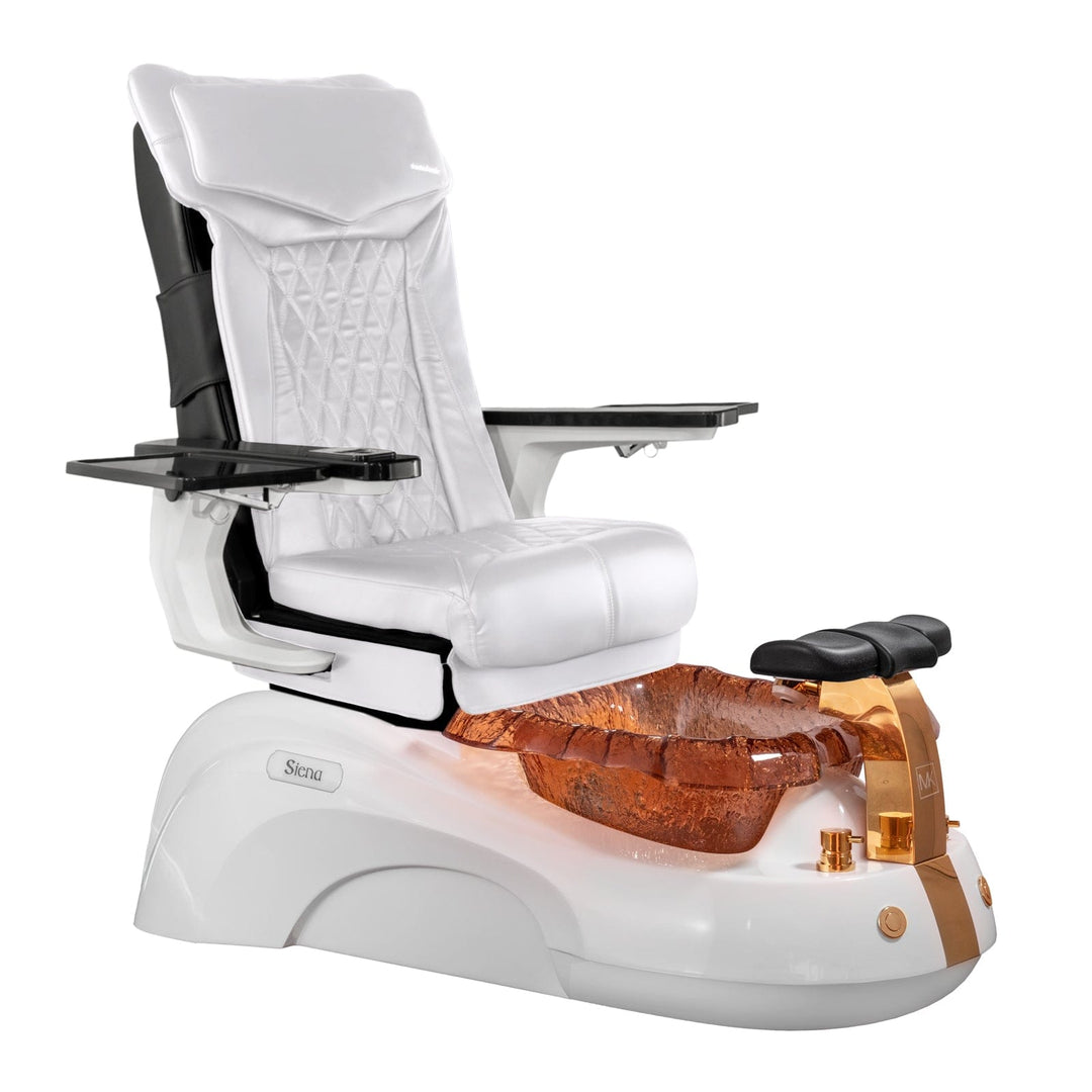 Mayakoba SIENA Shiatsulogic DX Pedicure Chair DX-Black / White and Gold Siena AYC-SPA-SIENA-DX2307-817WHTGLD-18VBLK