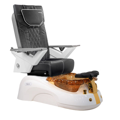 Mayakoba SIENA Shiatsulogic FX Pedicure Chair Black FX / White and Gold Siena