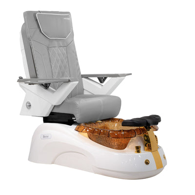 Mayakoba SIENA Shiatsulogic FX Pedicure Chair White FX / White and Gold Siena
