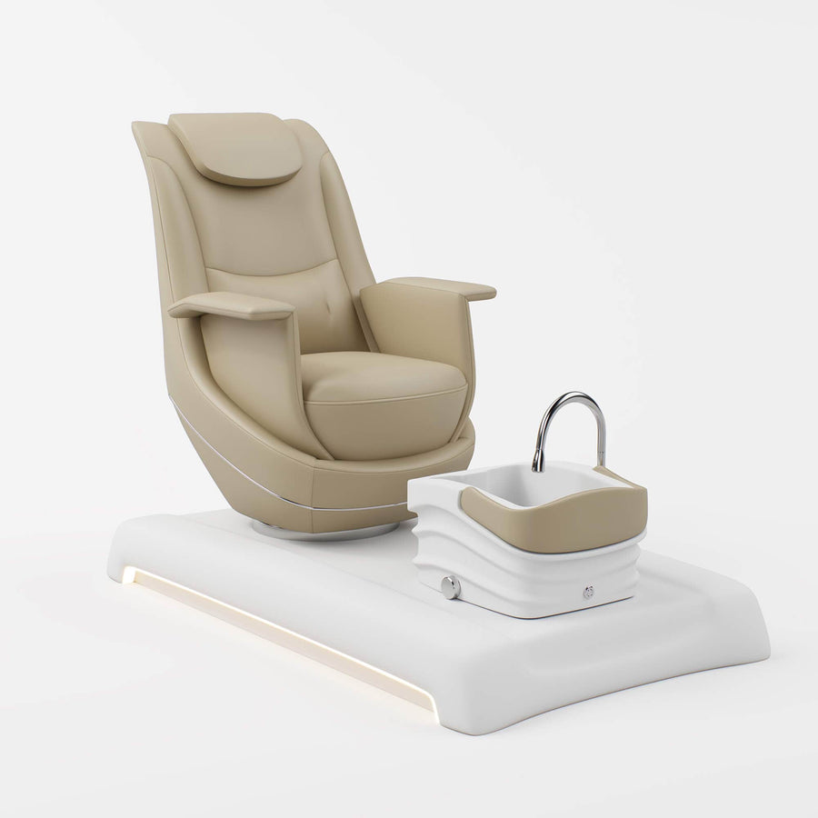 BeNoravo BENORAVO Fashion Modern Plumbed Pedicure Spa Chair Light Brown FF-BNR-SPA-NK202841-BRN-KIT