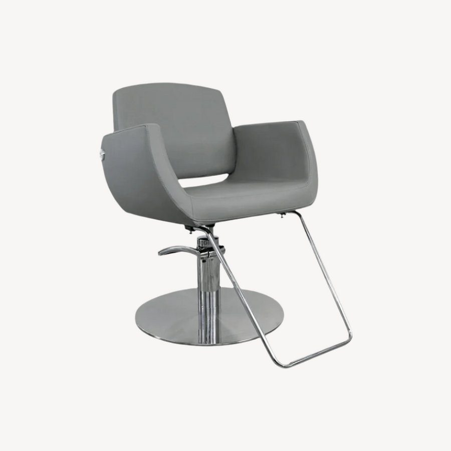 Keller International Denver Salon Chair Grey / Stainless Circle / Chrome DSP-KEL-APCHR-K1107-T-GREY