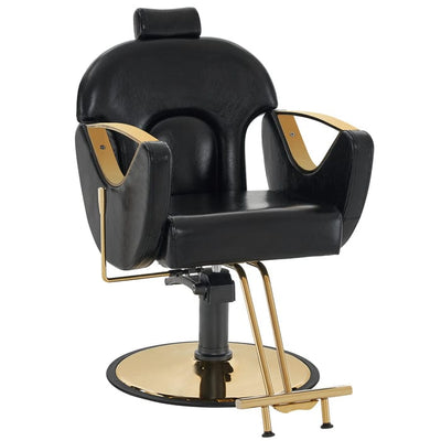 Brooks Salon Furnishing OpulentElegance Hydraulic Recline Barber Throne - Salon Majesty Edition Black FF-BBP-BBCHR-9578-BLK