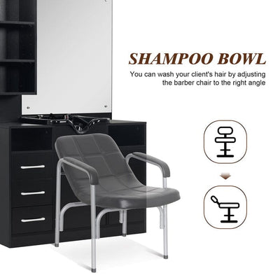 Brooks Salon Furnishing MirrorFlow Wall-Mounted Salon Station with Shampoo Bowl