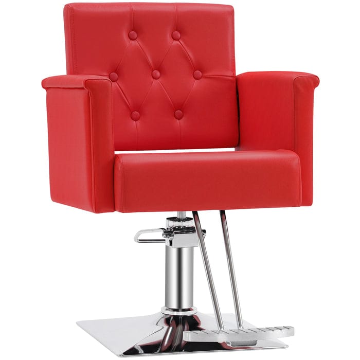 Brooks Salon Furnishing EleganceFlow: Classic Hydraulic Styling Salon Chair 8811-Red FF-BBP-SYCHR-8811-RED