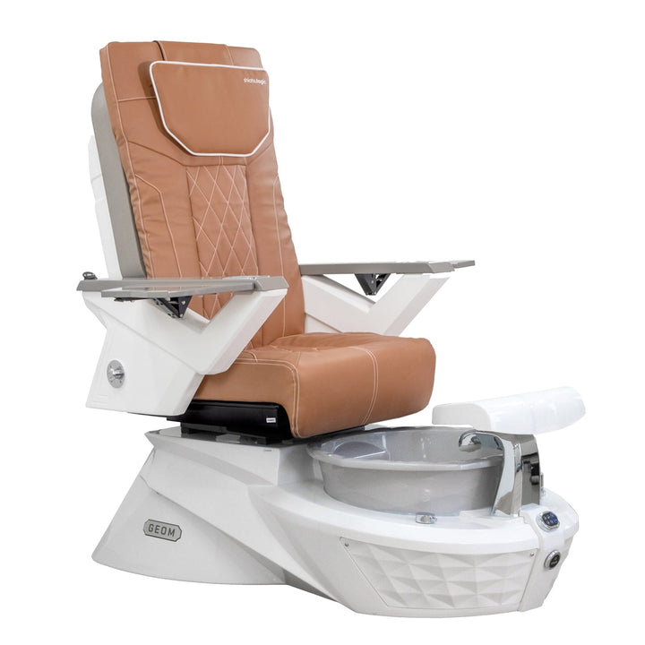 Mayakoba GEOM Shiatsulogic FX Pedicure Chair Cappuccino FX / Glacial White Base with Stone Grey Bowl AYC-SPA-GEOM-FX9653-WHGY-53CPO