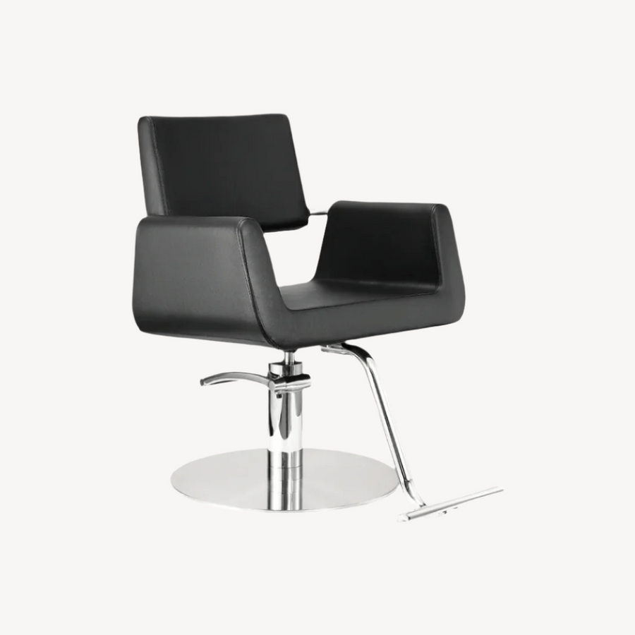 Keller International Illusion Salon Chair Black / Stainless Circle / Chrome DSP-KEL-APCHR-K1139-T-BLACK