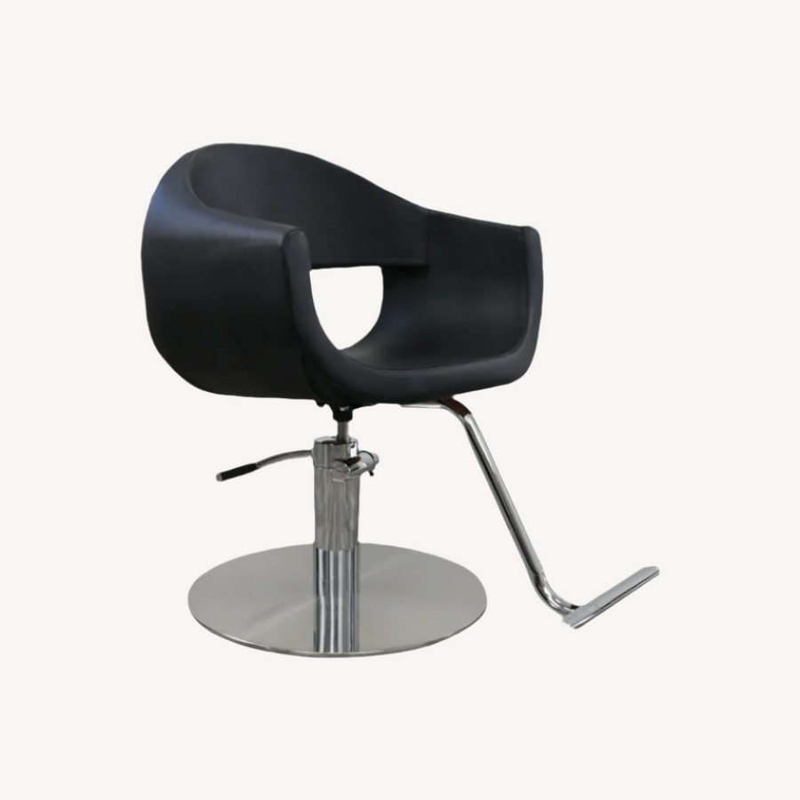Keller International Luna Salon Chair Black / Stainless Circle / Chrome DSP-KEL-APCHR-K1129-T-BLACK