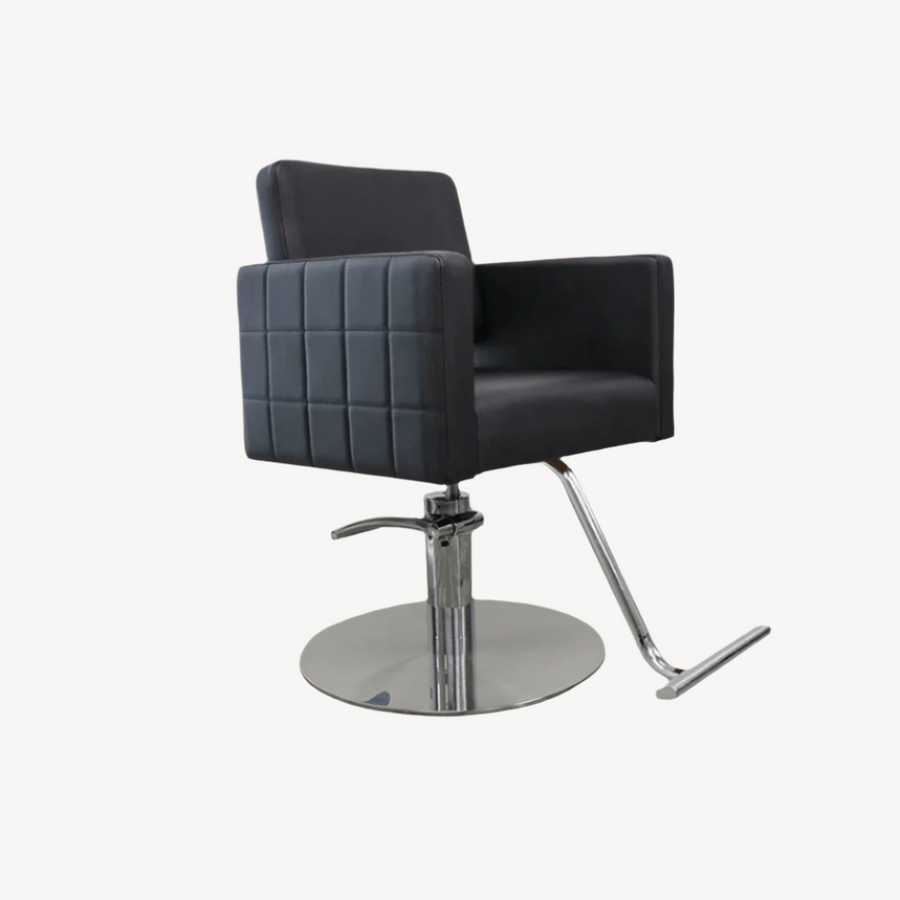 Keller International Poly Salon Chair Black / Stainless Circle / Chrome DSP-KEL-APCHR-K1149-T-BLACK