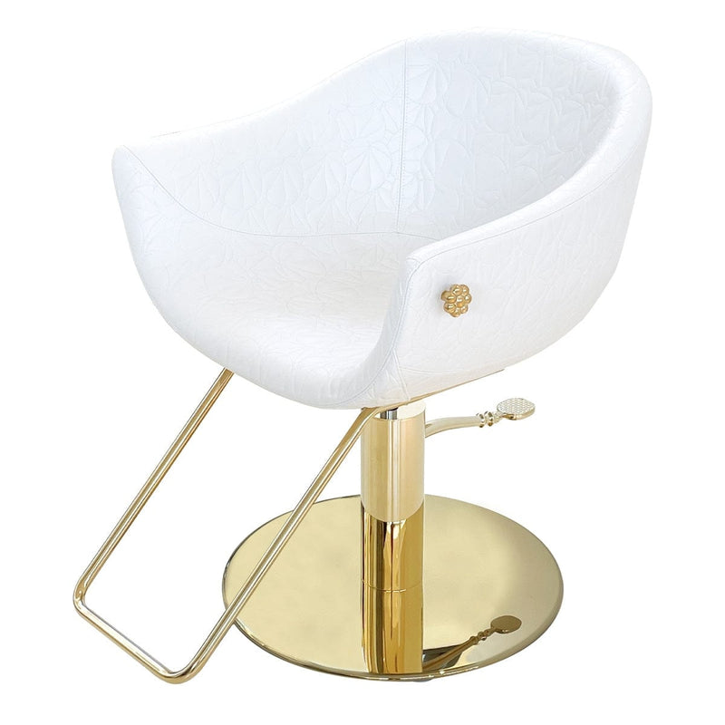 Gamma & Bross Queen Mary Styling Chair White / Gold DSP-GMB-SYCHR-QN-MRY-4