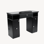 Mayakoba Sonoma II Manicure Table in Modern Black Black/Silver JAT-NTBL-3110-KIT