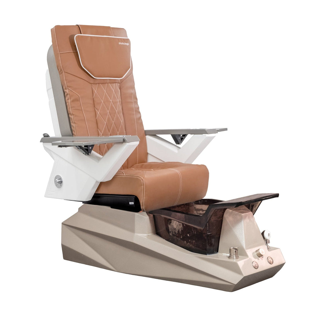 Mayakoba DIAMOND FX Pedicure Chair Cappuccino FX / DF Orange & Black SPA-TFM-DIAMOND-GRGBLK-53CPO