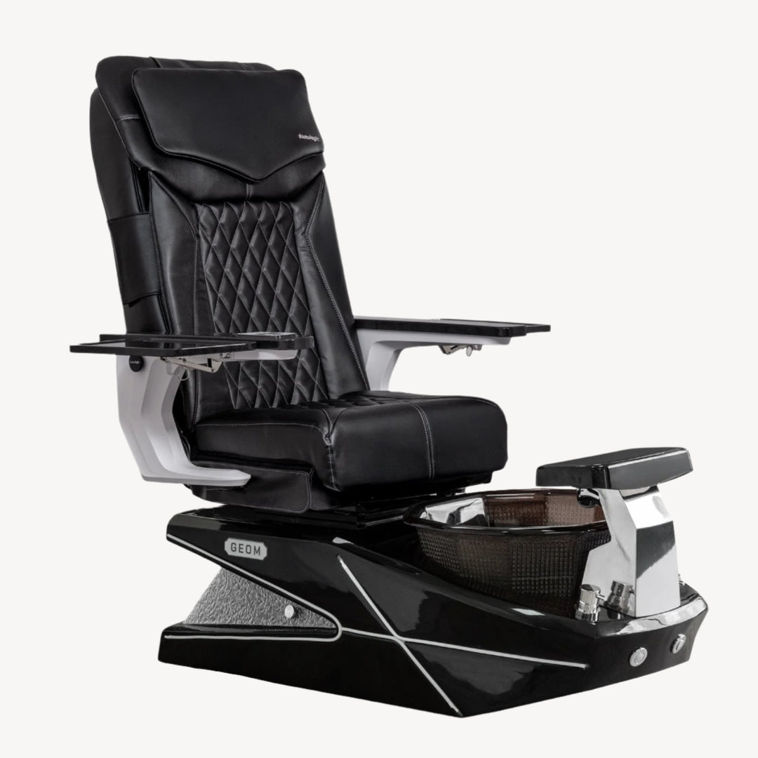 Mayakoba GEOM II Shiatsulogic DX Pedicure Chair DX-Black / Black with Black Resin Bowl AYC-SPA-GEOM-2-DX-1280-BLKBLK-18VBLK