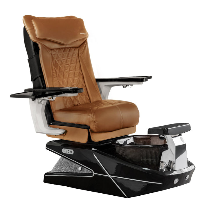 Mayakoba GEOM II Shiatsulogic DX Pedicure Chair DX-Cappuccino / Black with Black Resin Bowl AYC-SPA-GEOM-2-DX-1280-BLKBLK-18VCPO