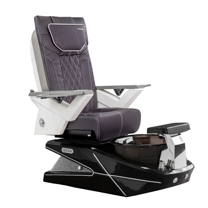 Mayakoba GEOM II Shiatsulogic FX Pedicure Chair Chocolate FX / Black with Black Resin Bowl AYC-SPA-GEOM-2-FX-1280-BLKBLK-53CHO