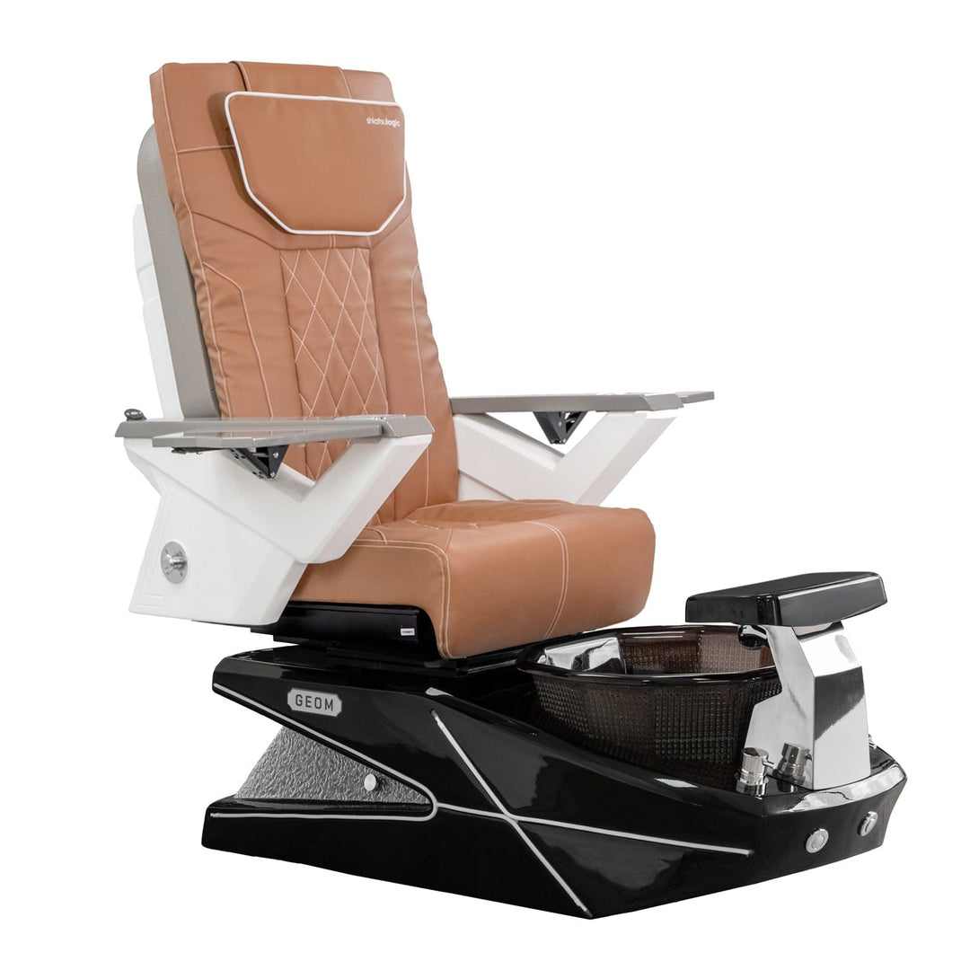 Mayakoba GEOM II Shiatsulogic FX Pedicure Chair Cappuccino FX / Black with Black Resin Bowl AYC-SPA-GEOM-2-FX-1280-BLKBLK-53CPO