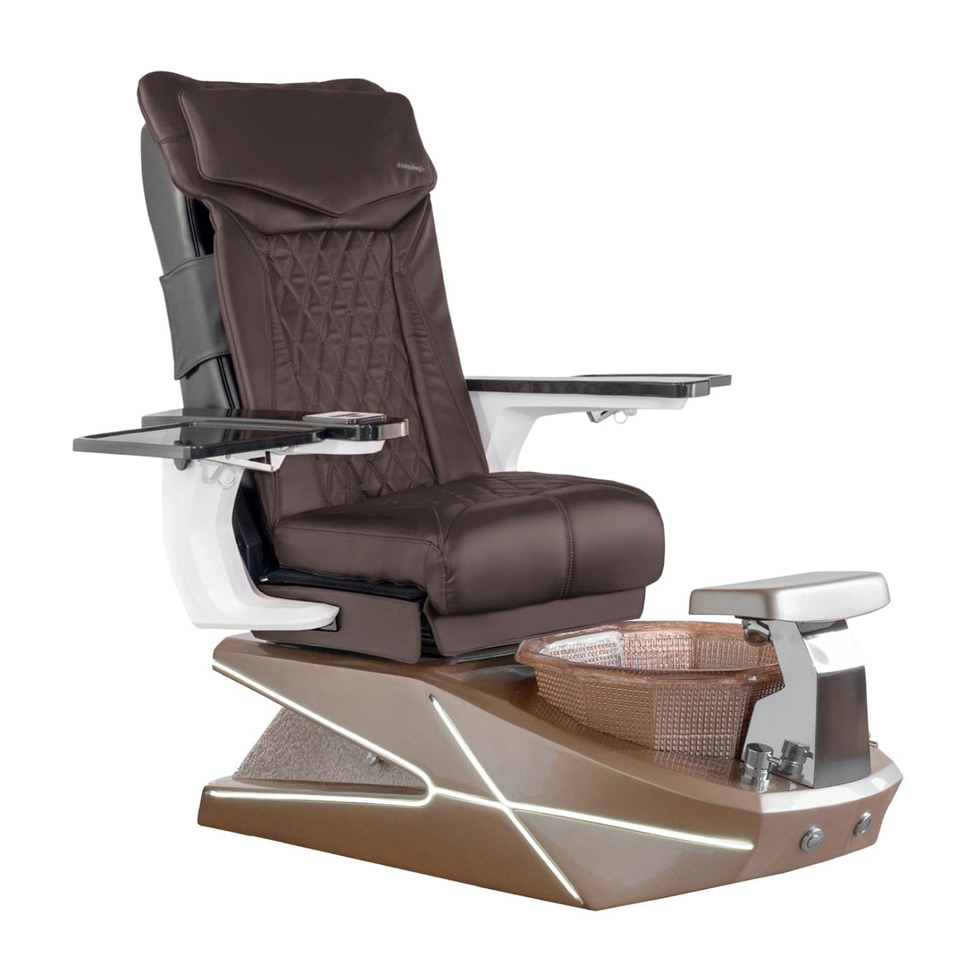 Mayakoba GEOM II Shiatsulogic DX Pedicure Chair DX-Coffee / Champagne with Champagne Resin Bowl AYC-SPA-GEOM-2-DX-1280-CMPCMP-18VCFE
