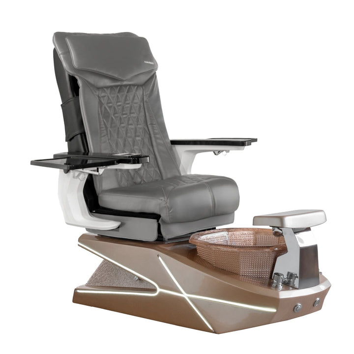 Mayakoba GEOM II Shiatsulogic DX Pedicure Chair DX-Grey / Champagne with Champagne Resin Bowl AYC-SPA-GEOM-2-DX-1280-CMPCMP-18VGY
