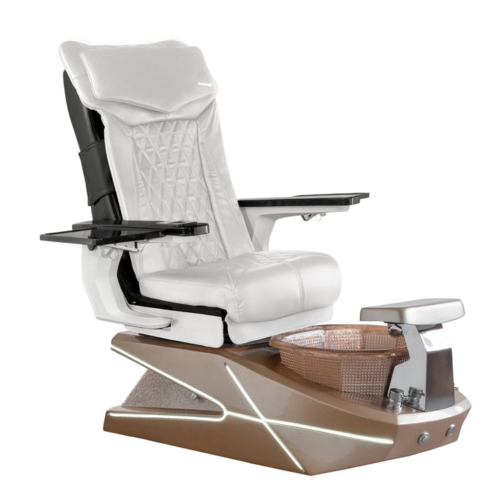Mayakoba GEOM II Shiatsulogic DX Pedicure Chair DX-White / Champagne with Champagne Resin Bowl AYC-SPA-GEOM-2-DX-1280-CMPCMP-18VWHT