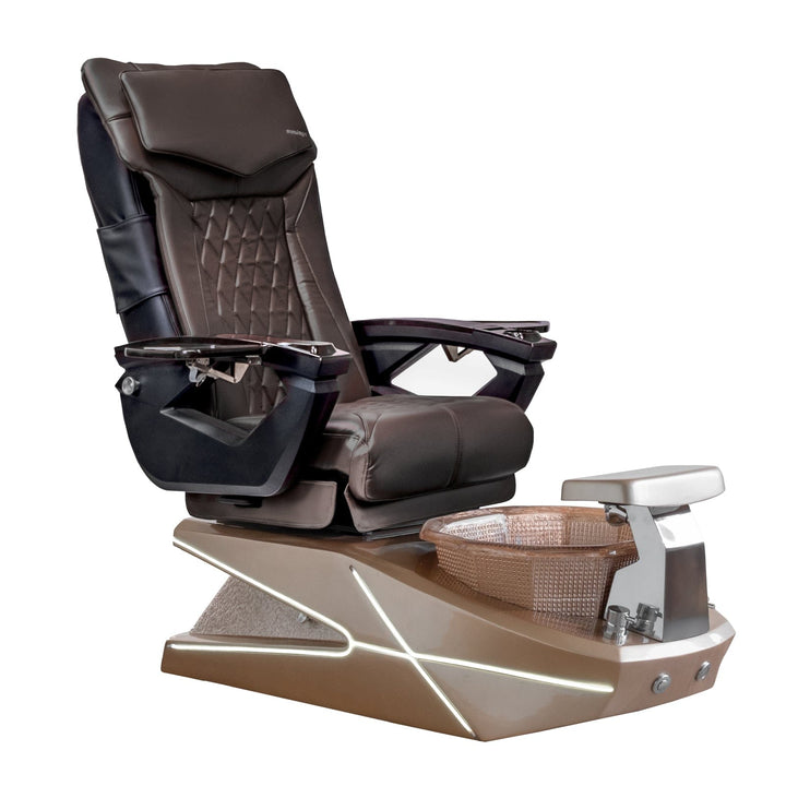Mayakoba GEOM II Shiatsulogic LX Pedicure Chair Coffee LX / Champagne with Champagne Resin Bowl AYC-SPA-GEOM-2-LX-1280-CMPCMP-18VCFE