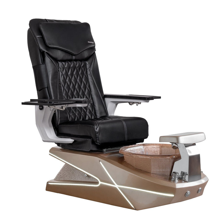 Mayakoba GEOM II Shiatsulogic DX Pedicure Chair DX-Black / Champagne with Champagne Resin Bowl AYC-SPA-GEOM-2-DX-1280-CMPCMP-18VBLK