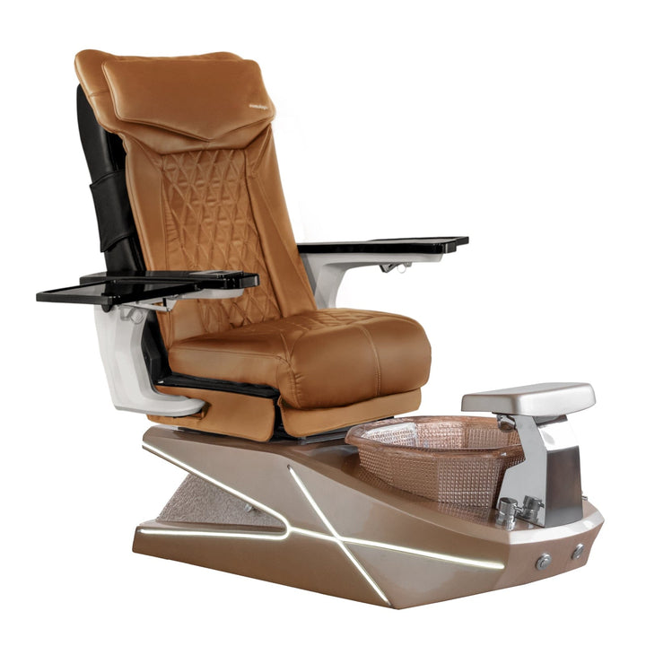 Mayakoba GEOM II Shiatsulogic DX Pedicure Chair DX-Cappuccino / Champagne with Champagne Resin Bowl AYC-SPA-GEOM-2-DX-1280-CMPCMP-18VCPO