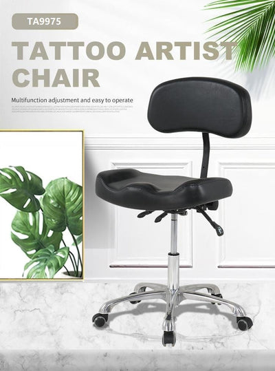 TatArtist Ergonomic Tattoo Artist Chair with Backrest TA9975 FF-DPI-MSTRCHR-9975-BLK