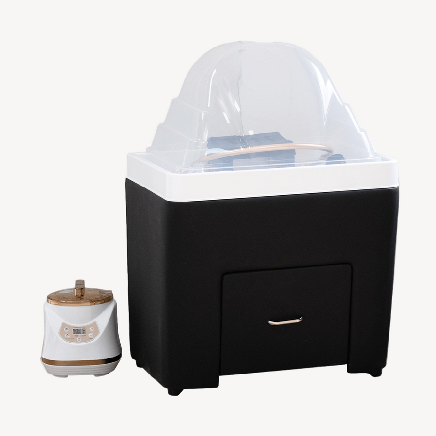 Dermalogic SKYE Plumbing Head Spa Kit without Bed (Black Base White Bowl) XSH-HSPA-05-BLKWHT-KIT