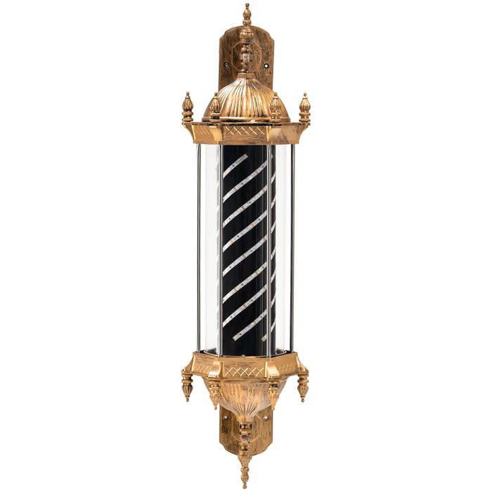 Brooks Salon Furnishing King Barber Pole w/ LED Light DSP-BBP-BBP-L080BW-GLD