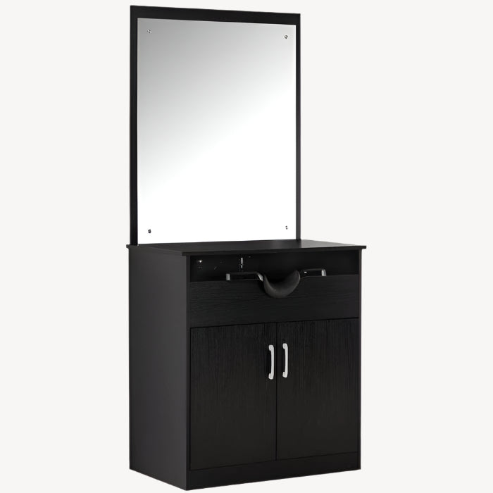 Brooks Salon Furnishing MirrorBack Salon Spa Station Black FF-BBP-SYSTL-3130-BLK