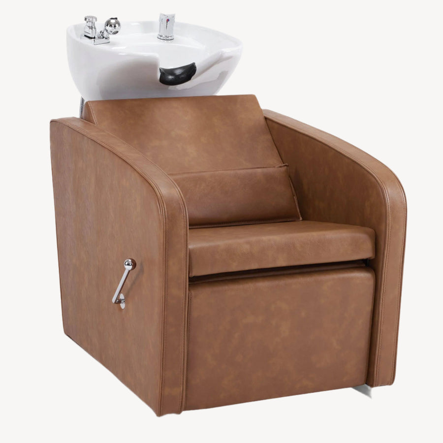 Brooks Salon Furnishing LuxEase Shampoo Unit Brown DSP-BBB-BWSH-6154-FR-9303BR