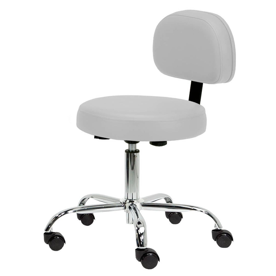 EarthLite Pneumatic Rolling Massage/Tattoo Stool with backrest ERL-Nature Touch Sterling / Standard (19-26") / No Thanks DSP-ERL-TCSTL