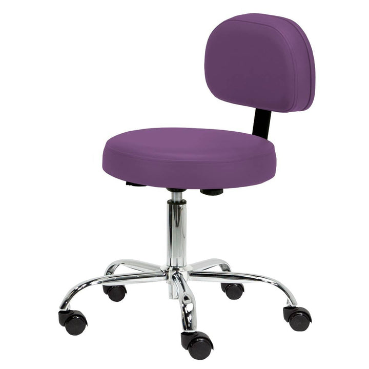 EarthLite Pneumatic Rolling Massage/Tattoo Stool with backrest ERL-Nature Touch Purple / Standard (19-26") / No Thanks DSP-ERL-TCSTL