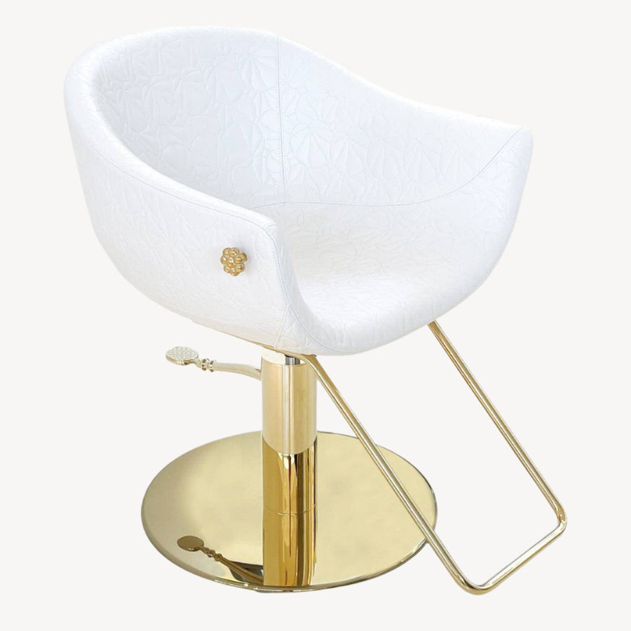 Gamma & Bross Queen Mary Styling Chair White / Gold DSP-GMB-SYCHR-QN-MRY-4