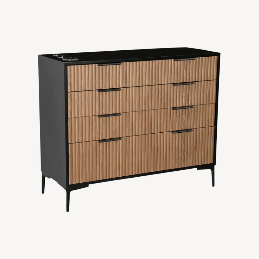 Keller International Noir Tambour Styling Station No Mirror DSP-KEL-SYSTL-K7799-WALNUT