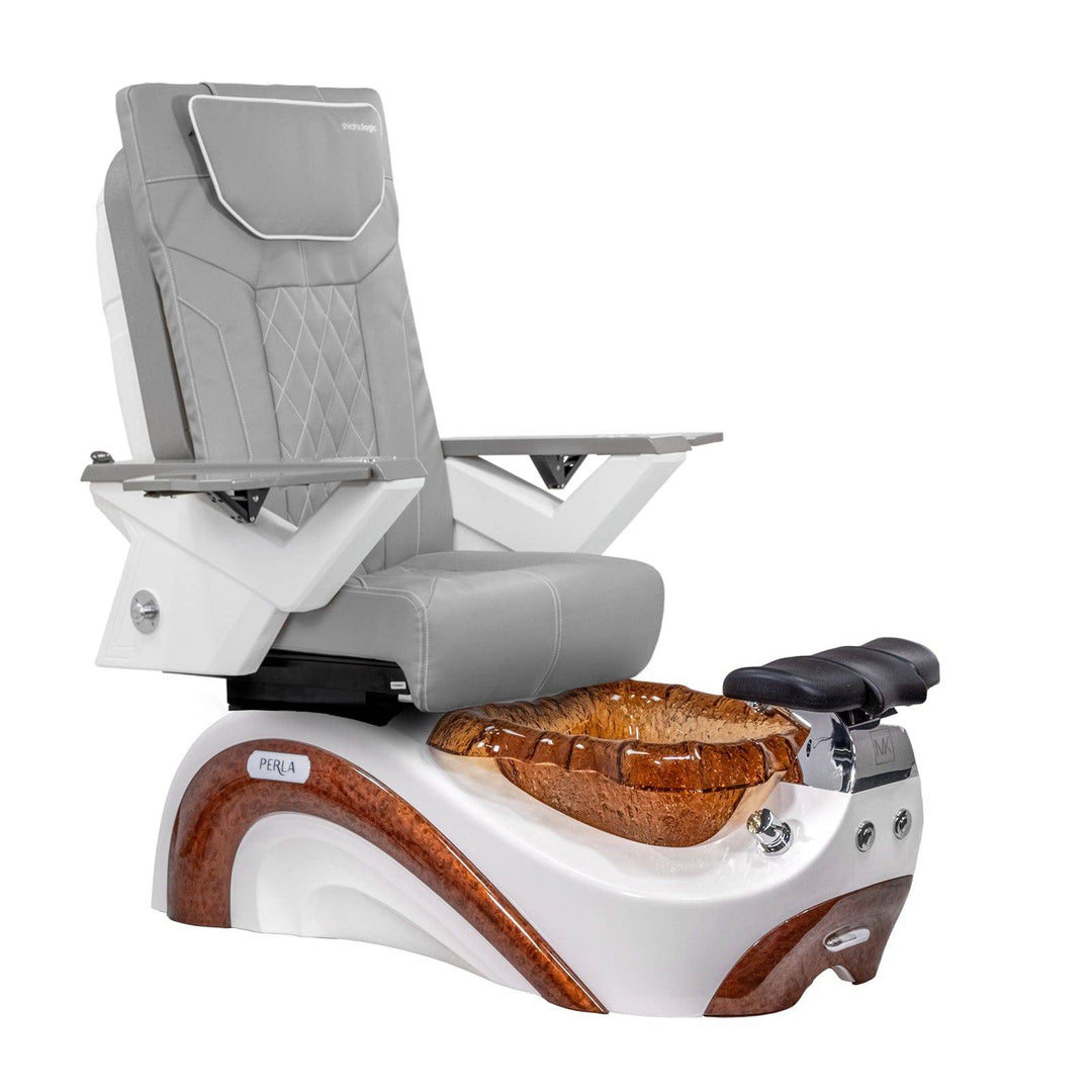 Mayakoba PERLA Shiatsulogic FX Pedicure Chair Grey FX / White and Gold Perla II AYC-SPA-PERLA-FX9653-822WHTGLD-II-53GRY
