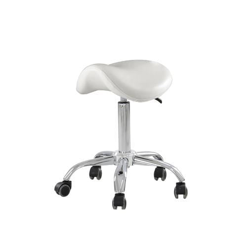 Beauty-Ace Saddle Beauty Salon Swivel Chair w/o Backrest White FF-DPI-TCSTL-9909-WHT