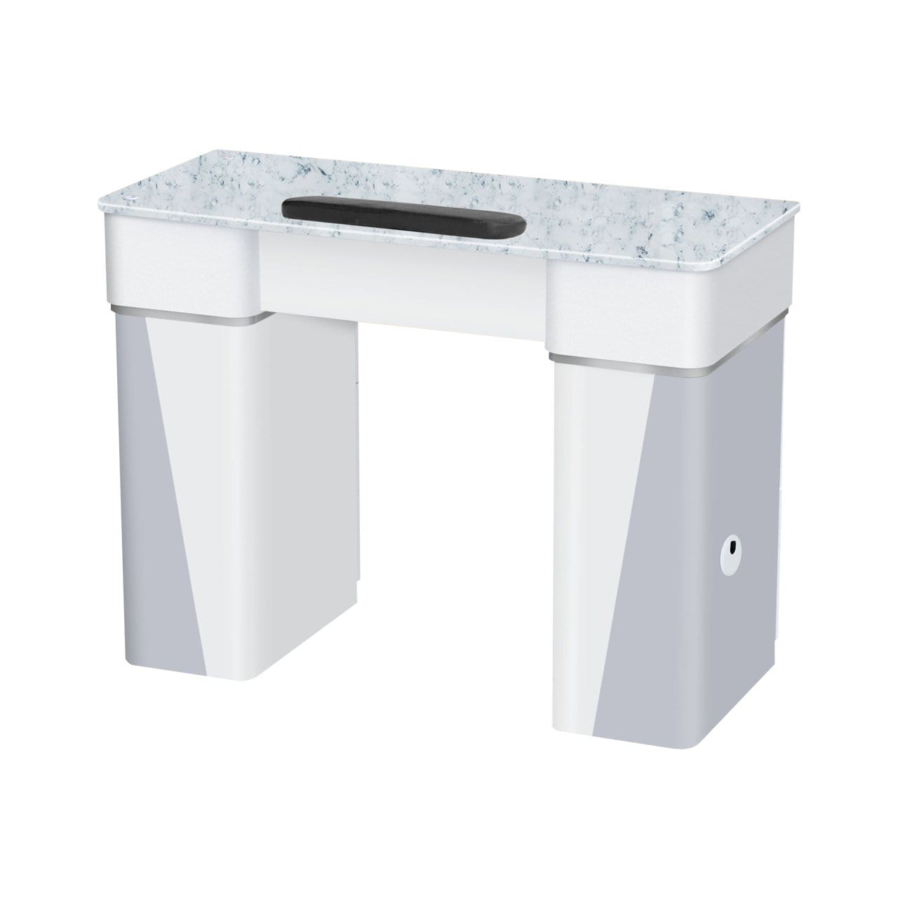 NOVA I - Mesa doble de manicura, estación de uñas para muebles y equipos de  salón de belleza, resistente a acetona, blanco moderno/gris