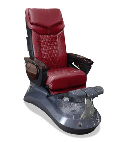 Mayakoba LOTUS II Shiatsulogic LX Pedicure Chair Deep Red LX / Grey and Crystal Lotus II AYC-SPA-LOTUS-2-LX-839GYCYL-18VRD