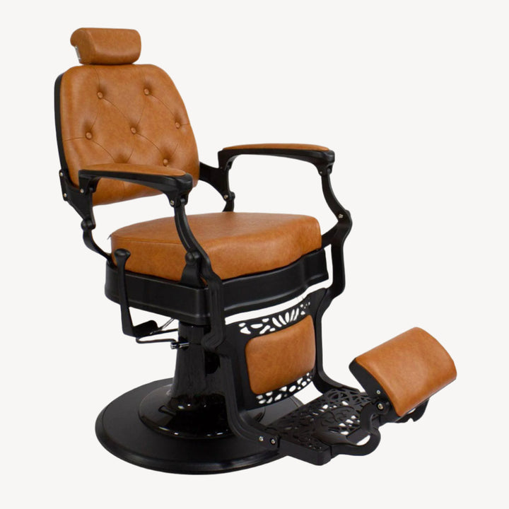 Berkeley Adams Vintage Barber Chair, Reclining Heavy Duty Barber Chair Camel HON-BBCHR-52023-CAM