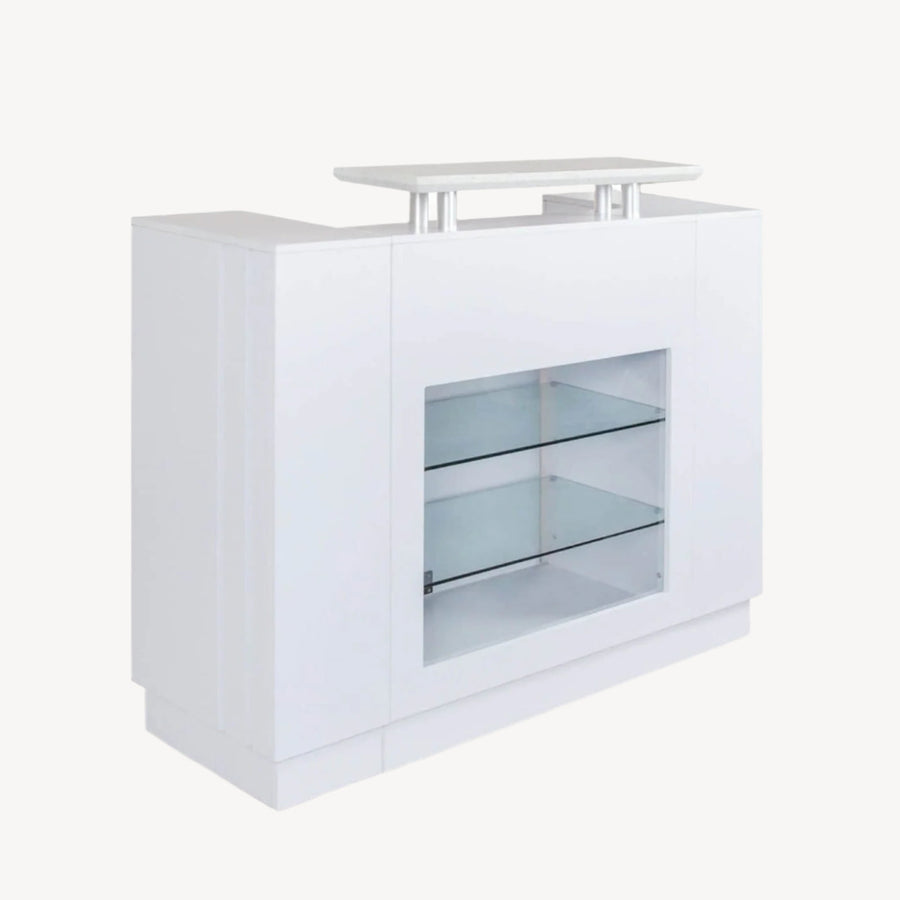 J&A USA J&A Salon Reception Desk with Display & Granite Top