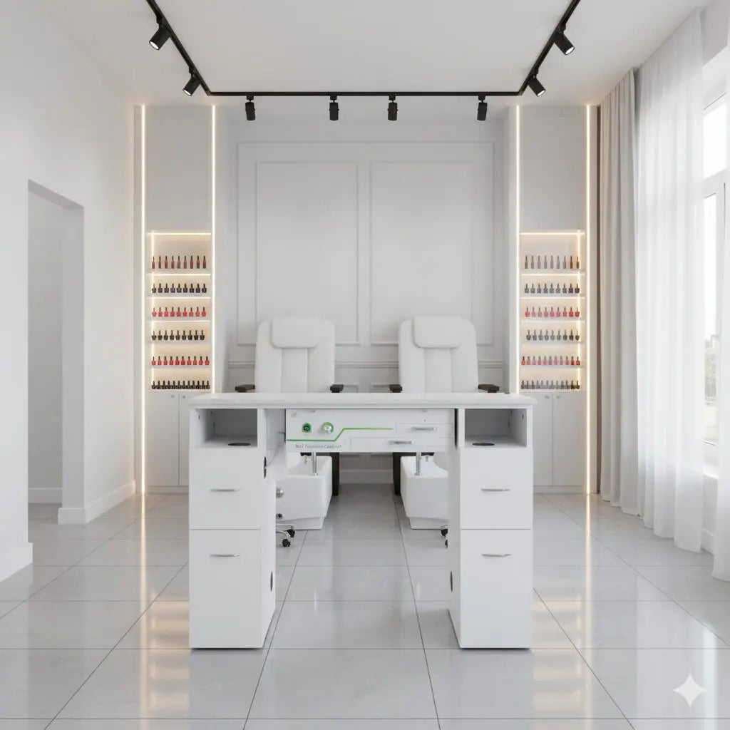 J&A USA ProVac Nail Salon Table DSP-J&A-NTBL-PV-SINGLE