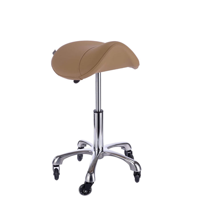 Spa Numa SADDLE Esthetician Stool with Metal Base (1022A) Sand DSP-SOB-TCSTL-1022A-SAD