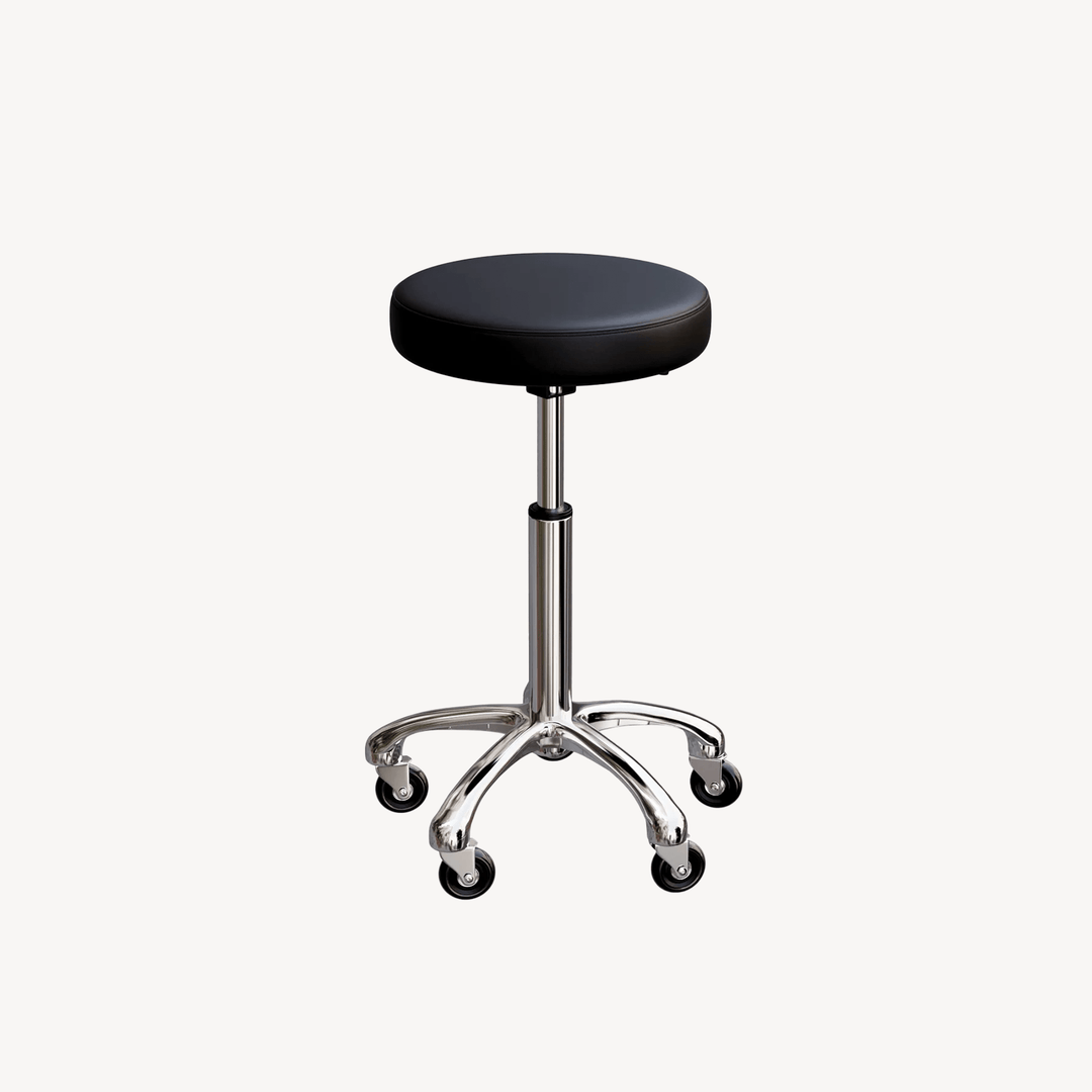 Spa Numa BUTTON Esthetician Stool with Metal Base (1023A)